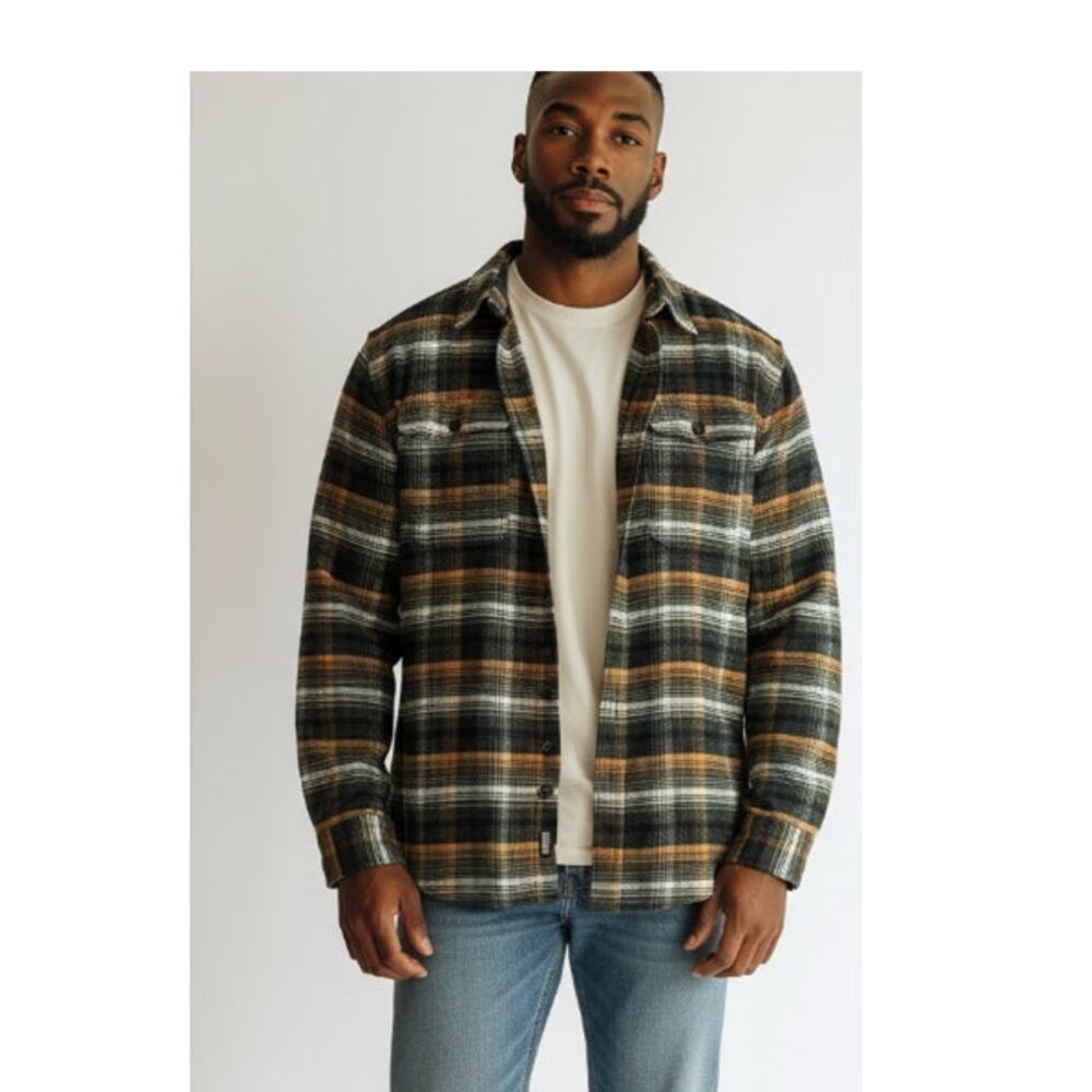 Telluride Clothing Co. Green Plaid Flannel Shirt size Large